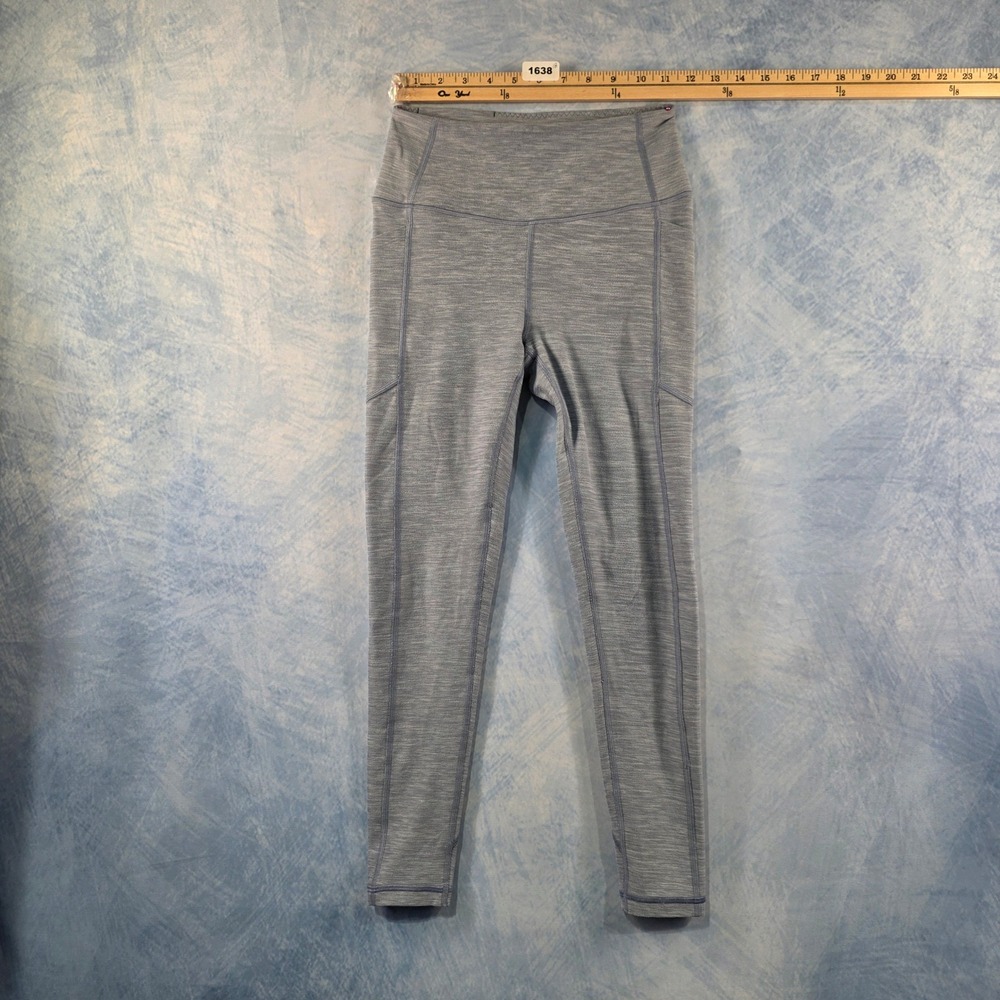 Victorias Secret Blue Heathered High Waisted Pocket Leggings Size 2 Small 26in